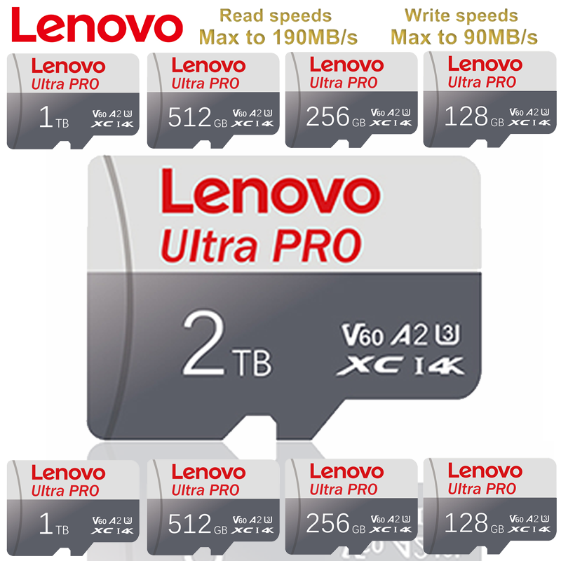 Original Lenovo Memory Card 2TB 128GB Class 10 V60 TF Card 1TB Mini SD Card 512G