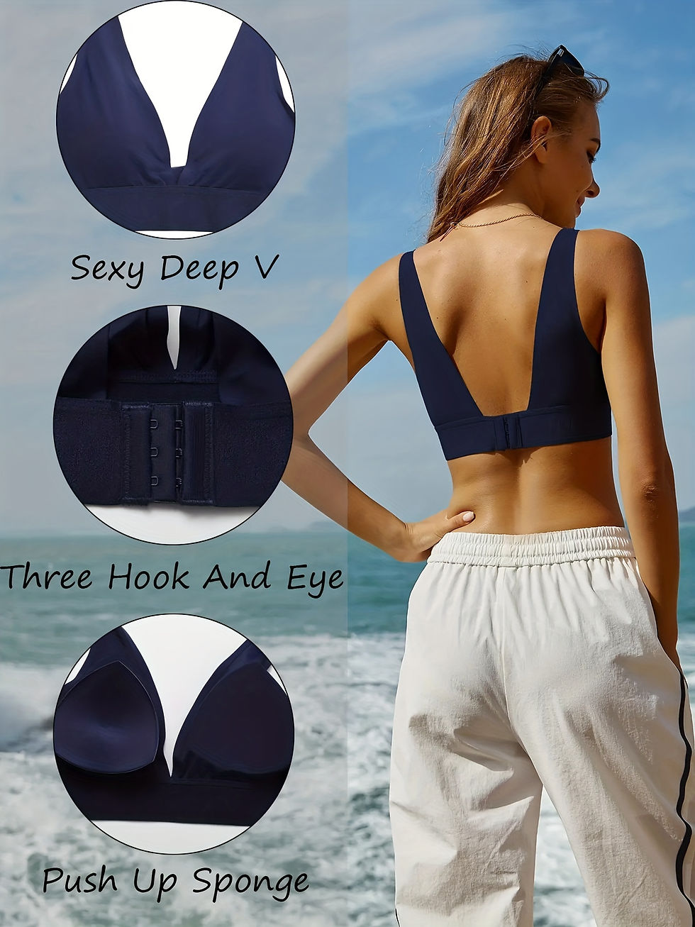 Thumbnail: Seamless Plunge Bra, Comfy & Breathable Deep V Wireless Bra, Women's Lingerie & 