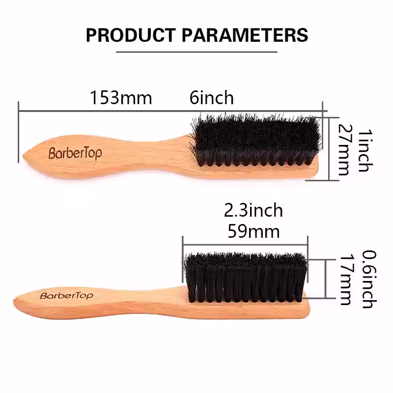 Thumbnail: Barbertop Men Beard Brush Wooded Handle Soft Hair Cleaning Brush Broken Hair Rem