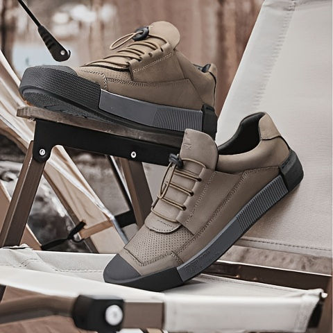 Thumbnail: BECK Men's Genuine Leather Lace-Up Shoes - Full-Grain Cowhide Upper, Pigskin & R