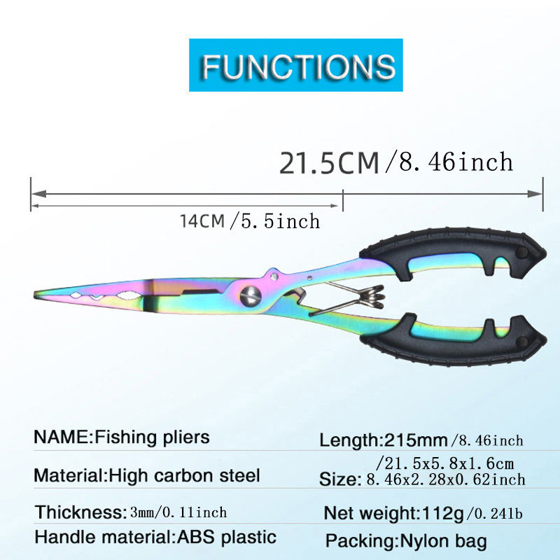 Thumbnail: Saltwater Resistant Fishing Pliers with Split Ring Hook Removers, Lanyard & Shea