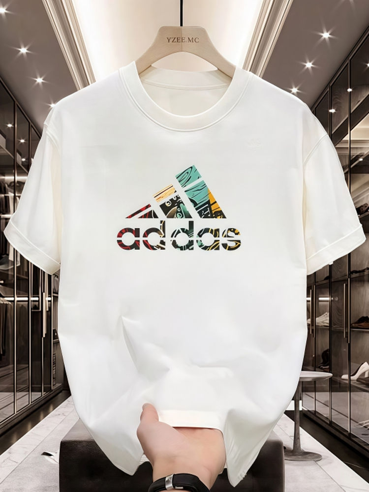 Thumbnail: Trendy brand super discount men's and women's T-shirt short sleeved pure cotton 