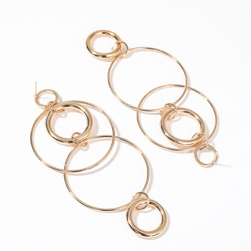 Thumbnail: Big Hoop Earrings Personality Temperament Long Geometric Round Earrings For Wome