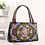 Thumbnail: Embroidered Handbag, Double Zipper Bag, Women's Printed Handbag