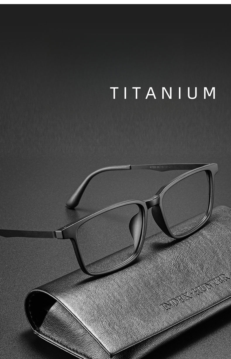 Thumbnail: FIRADA Fashion Comfortable Glasses Retro Business Titanium Eyewear Square Optica