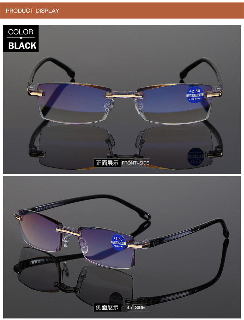 Thumbnail: Ahora Anti Blue Light Blocking Rimless Reading Glasses Women Men Square Frameles