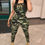 Thumbnail: Sleeveless Leopard Print Sexy Jumpsuit, Skinny Camouflage Knitted Jumpsuit, Wome