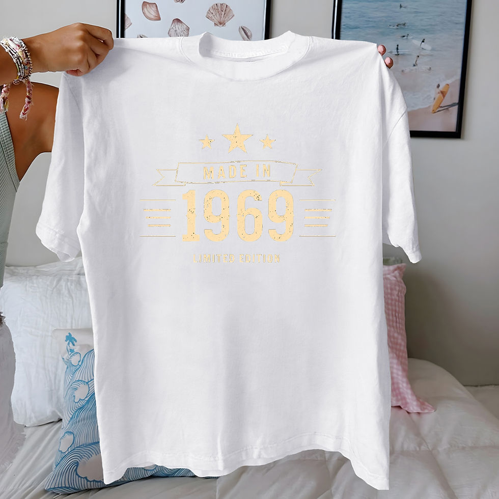Thumbnail: retro MADE IN 1969 LIMITED EDITION  pure cotton women's Tshirt comfort fit