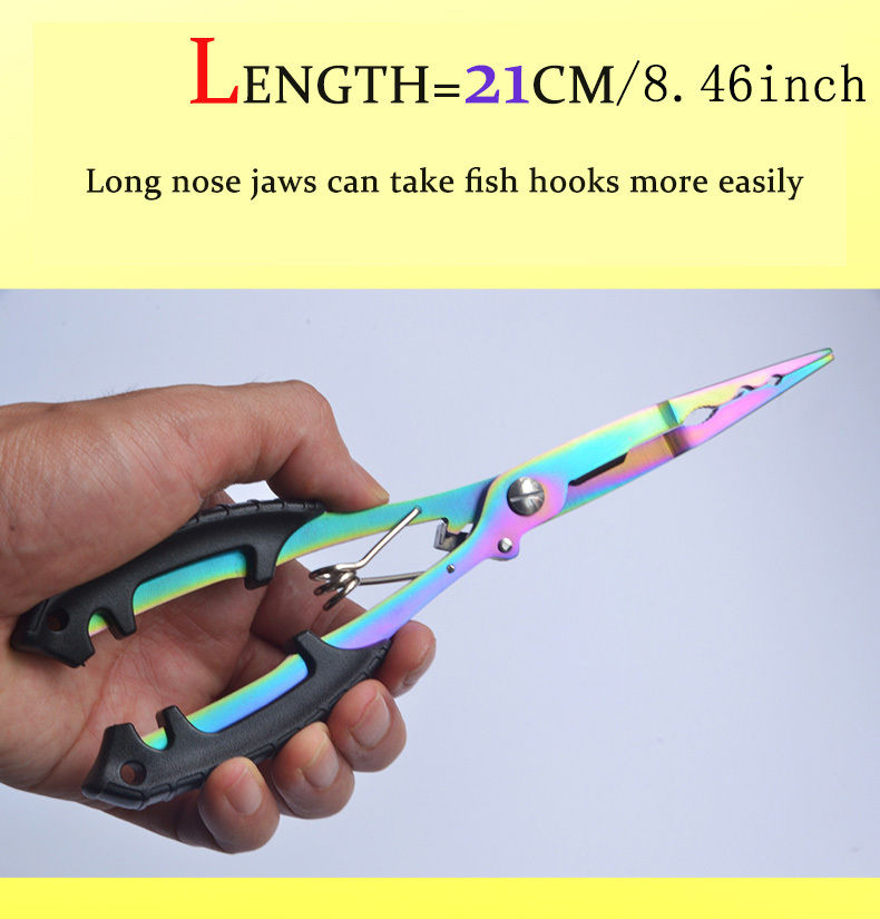 Thumbnail: Saltwater Resistant Fishing Pliers with Split Ring Hook Removers, Lanyard & Shea
