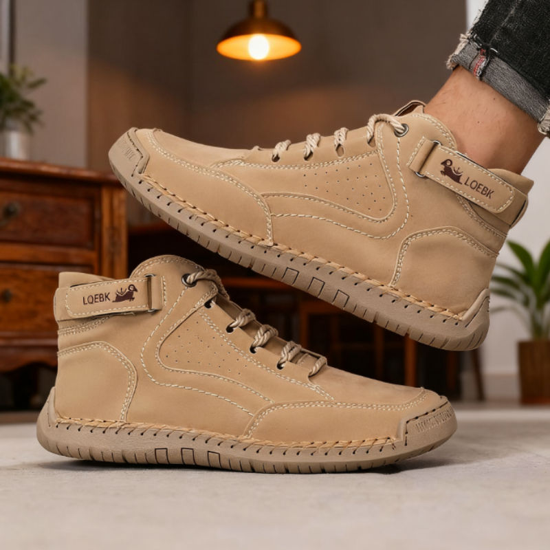 Thumbnail: New 2025 Autumn Handmade Leather Men's Boots Design Sneakers Man Breathable Casu