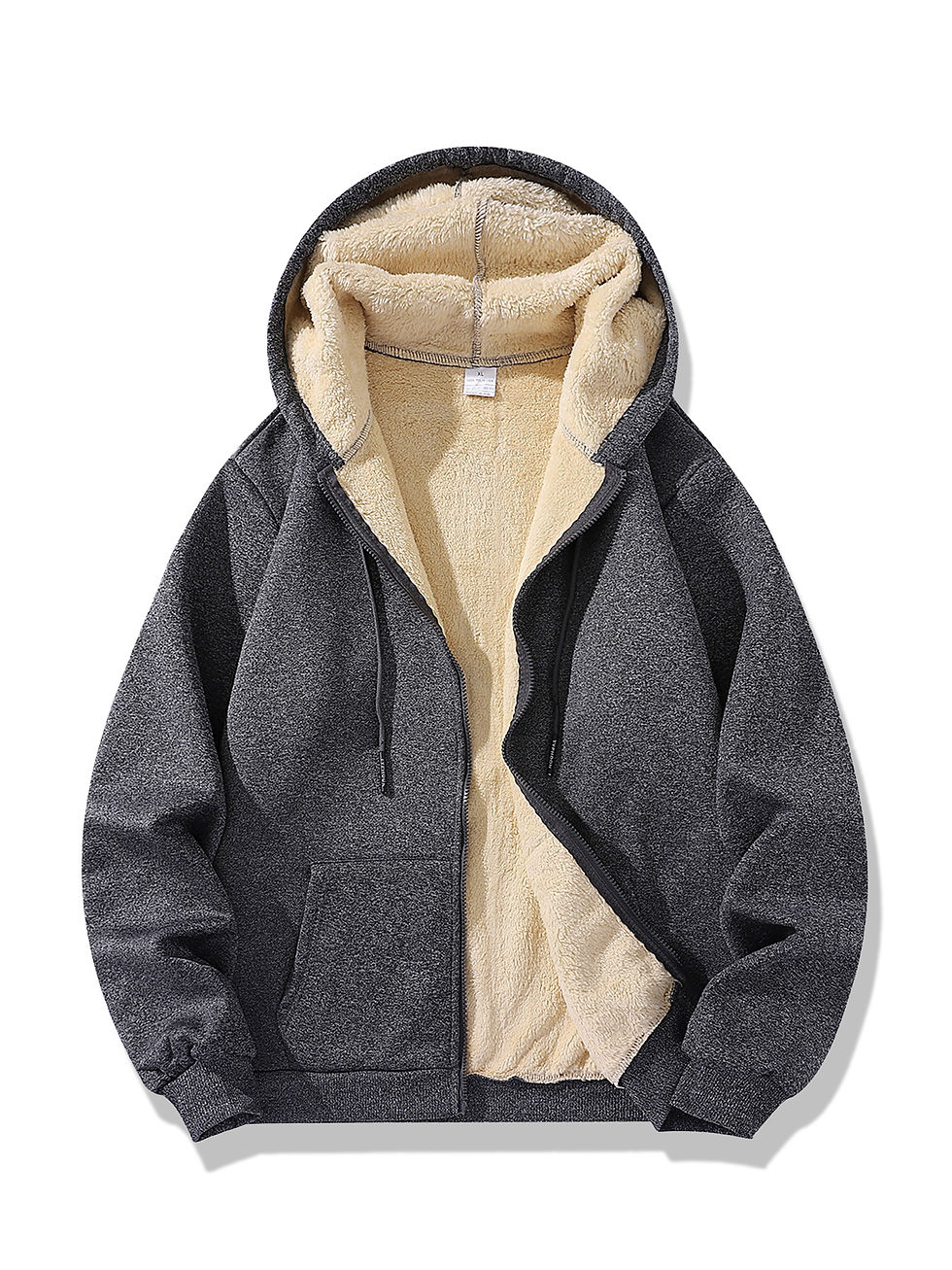 Thumbnail: Winter Lambswool Zipper Hoodies Thicken Warm Jackets Long Sleeve Sweatshirts Cas