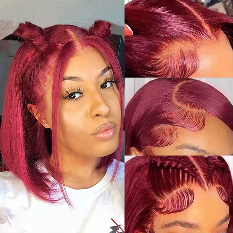 Thumbnail: 100% Human Hair Wigs 13x4 Lace Human Hair Lace Frontal Wig 200 Density Human Wig