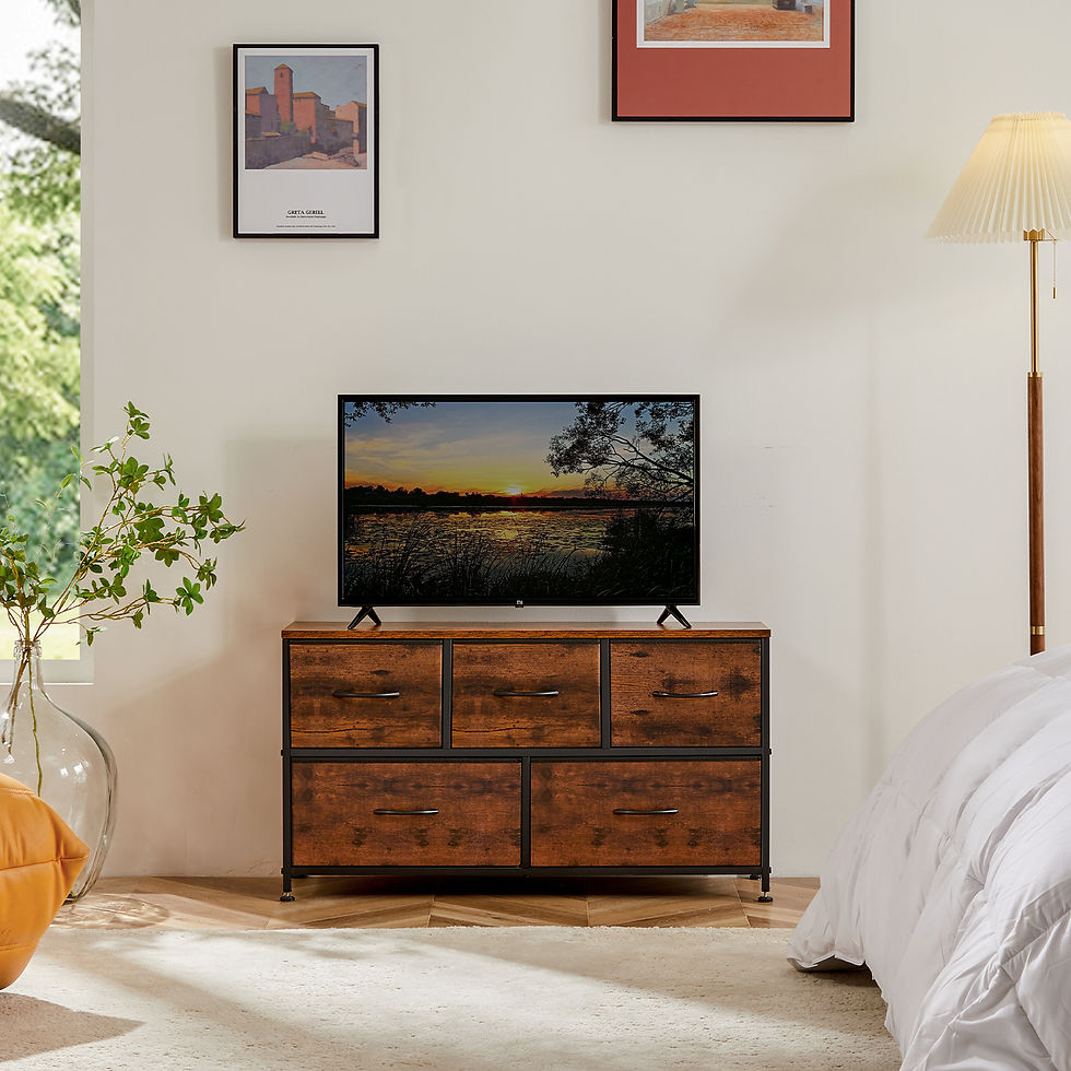 Thumbnail: JHK Living Room Display Cabinet Layers With 5 Fabric Drawers Wardrobe Steel Fram
