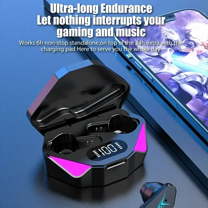 Thumbnail: NEW AIR X15 Earphones Bluetooth Wireless Gamer Headphones 65ms Low Latency Earbu