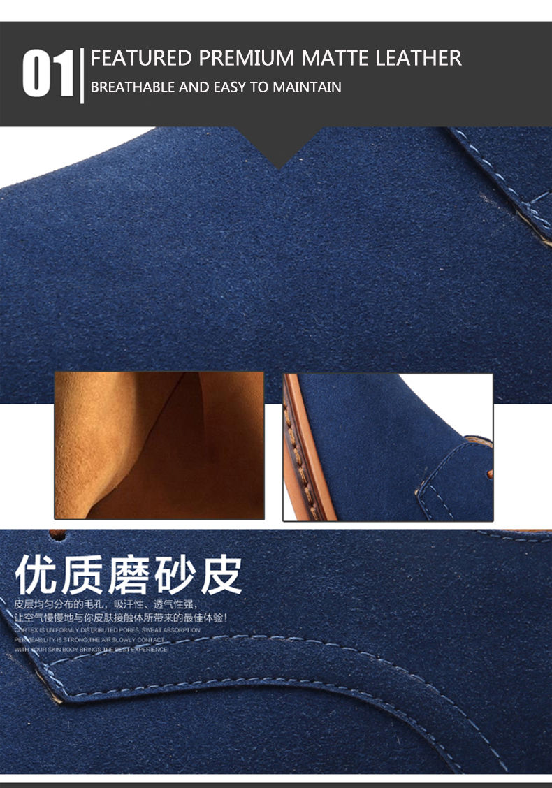 Thumbnail: 2024 Spring Suede Leather Men Shoes Oxford Casual Shoes Classic Sneakers Comfort