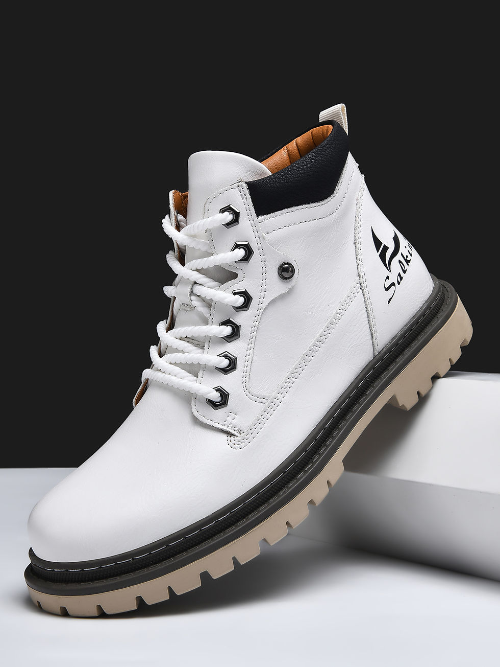Thumbnail: Handmade Men Boots Ankle Winter Leather Shoes Autumn Outdoor Hiking Boots Sneake