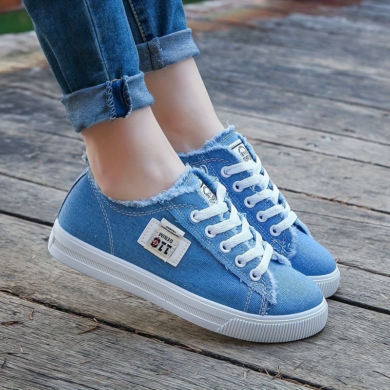 Thumbnail: Women'S Casual Round Toe Solid Color Canvas Shoes, Small White, Flat Bottom, PVC