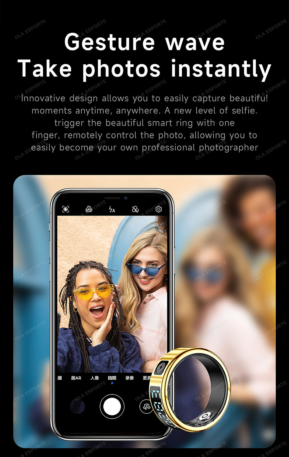 Thumbnail: 2025 Smart Ring with Display Screen and Touch, Wireless Charging, Health Manager