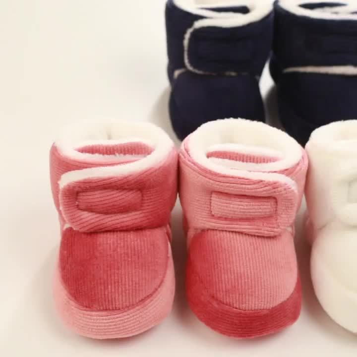Thumbnail: Toddler Baby Girls Booties Plus High Top Slippers Indoor Shoes Crib Shoes First 