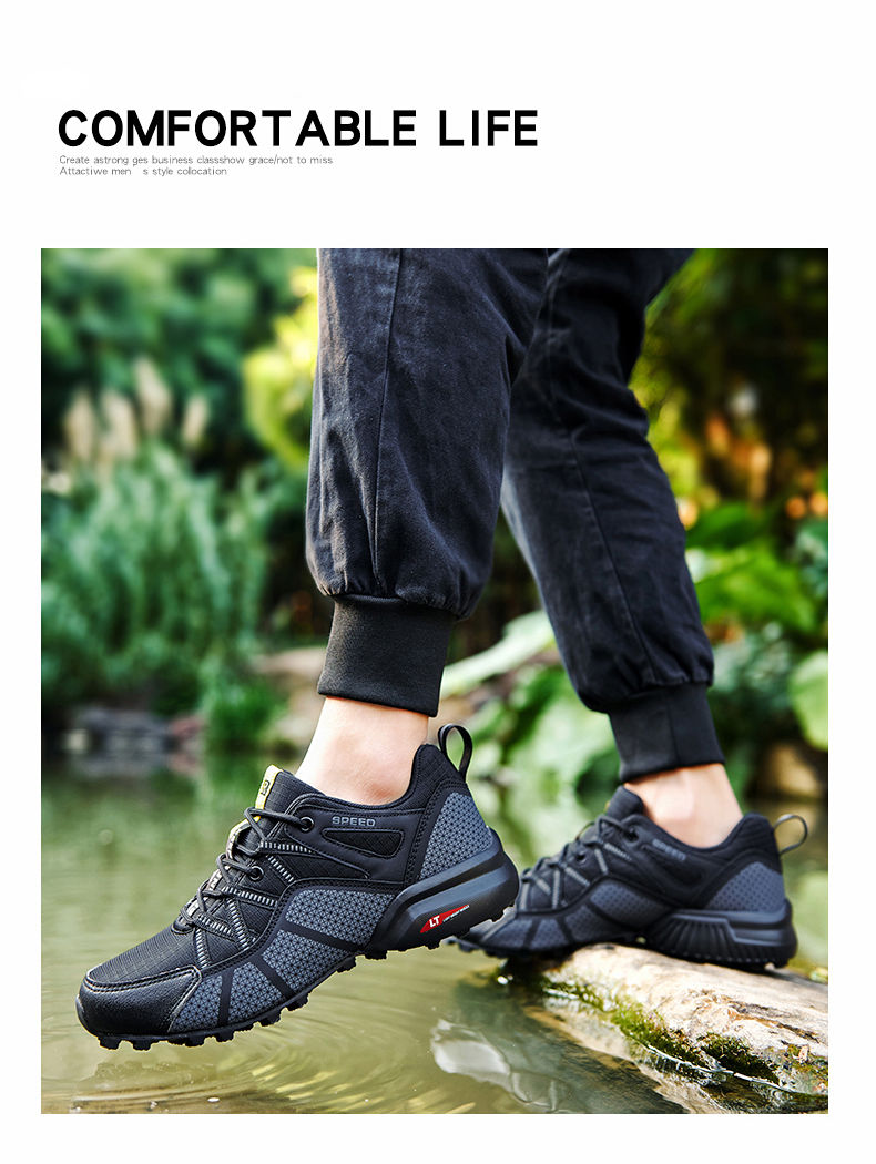 Thumbnail: Men Hiking Shoes Outdoor Lightweight Camping Travel Shoes Non-Slip Waterproof Wo