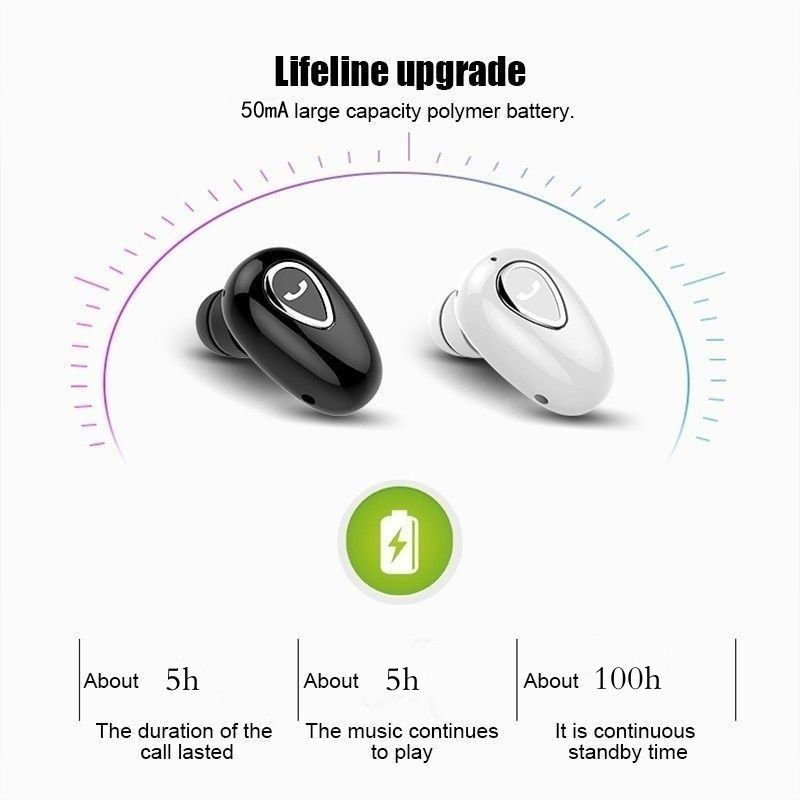 Thumbnail: Mini Invisible Earphones Bluetooth 5.0 Wireless Headphones Hands Free Sports In-