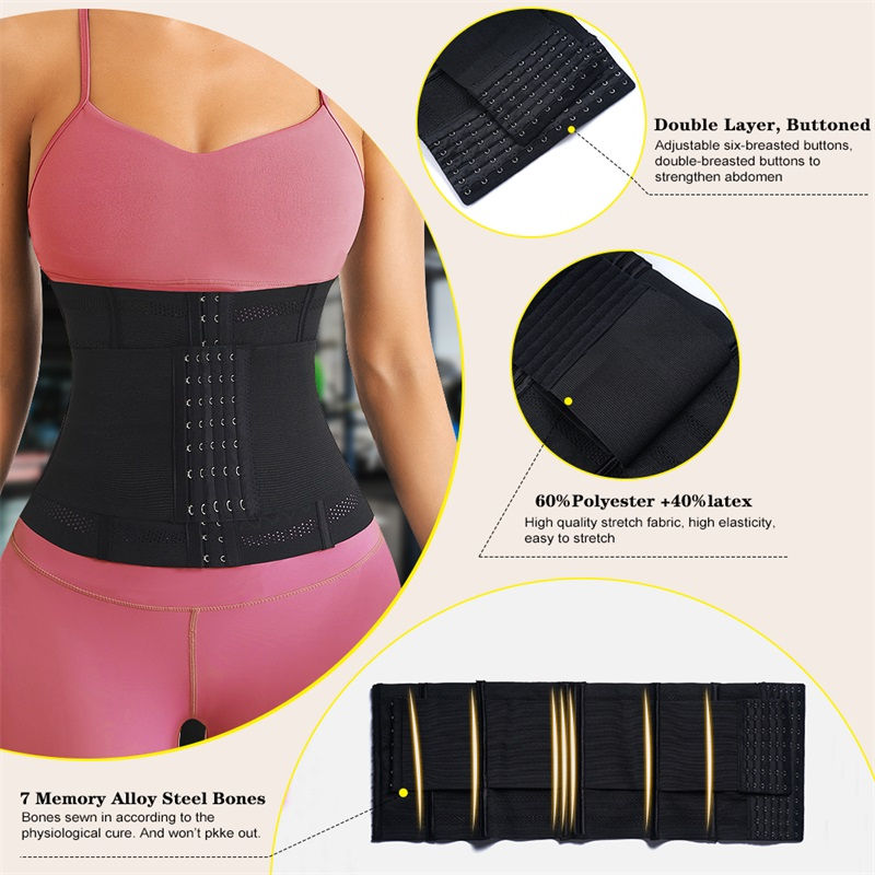Thumbnail: 1pc Breathable Polyester Waist Cincher for Women - Medium Control Posture Improv
