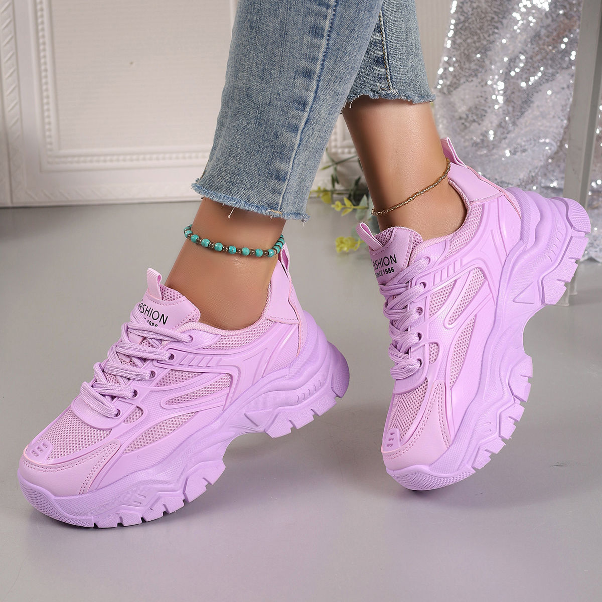 Women Sneakers 2024 New Fashion Chunky Sneakers Women Outdoor Tennis Platform Sp