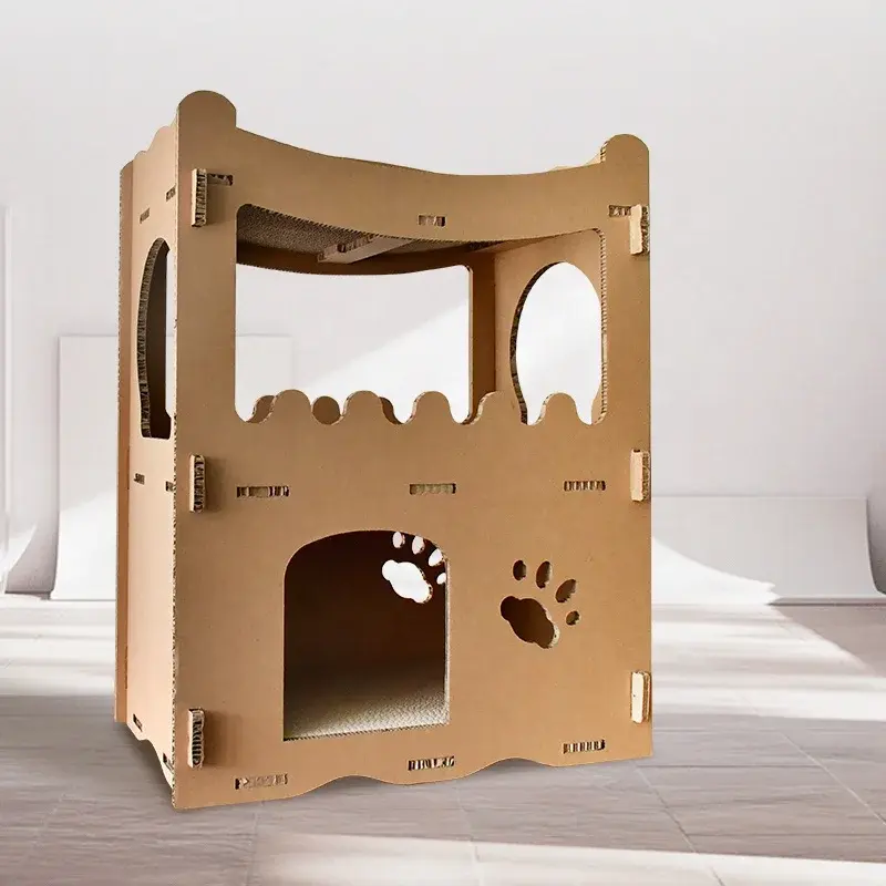 Thumbnail: DEKU Cat Scratchers With Catnip Multi-Level Cat House Sc