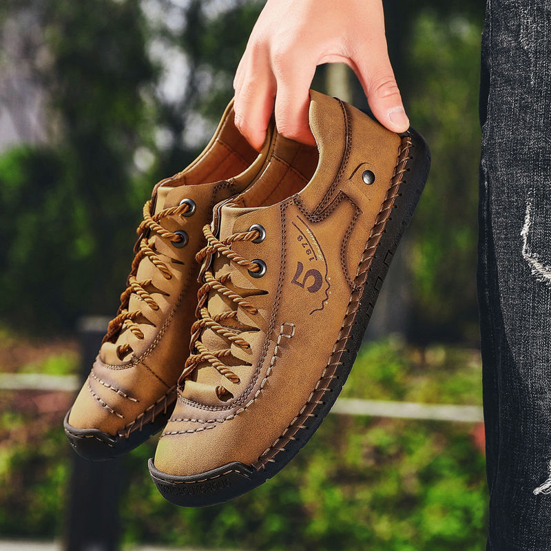 Thumbnail: New Men Leather Casual Shoes Outdoor Comfortable High Quality Fashion Soft Homme
