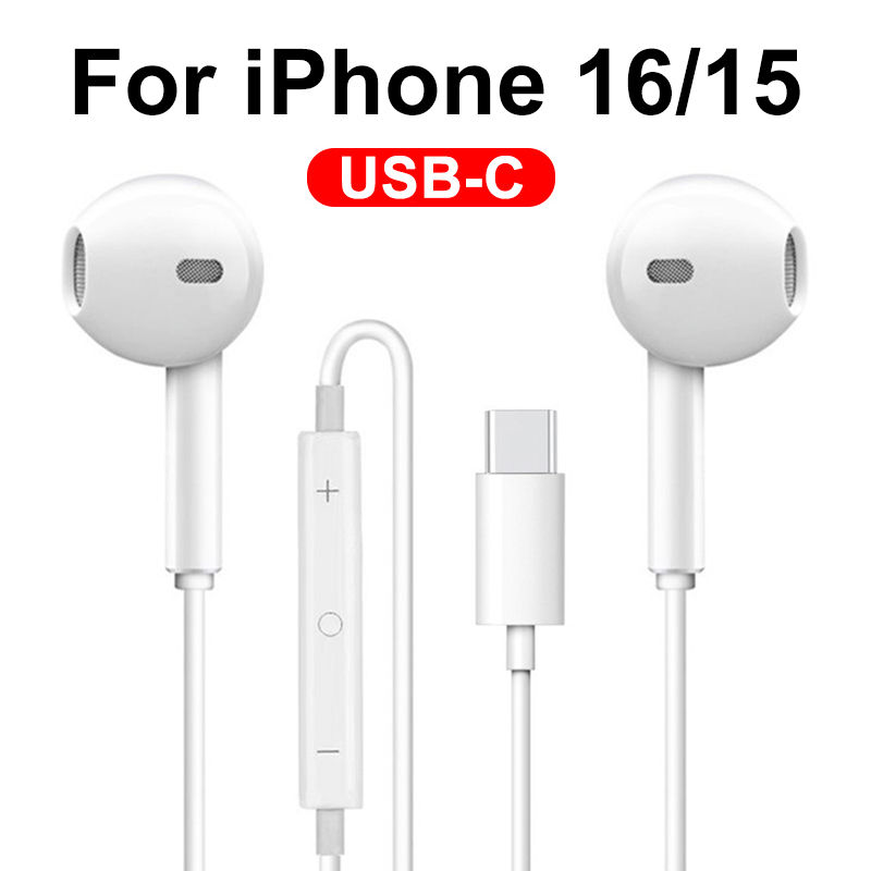 Thumbnail: 2024 Headphones For iPhone 16 Pro Max 15 14 13 12 11 Mini in-ear Earphones X XS 