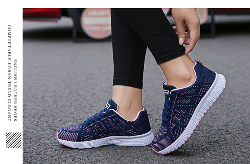 Thumbnail: Women Casual Shoes Fashion Breathable Walking Mesh Flat Shoes Sneakers Women 202
