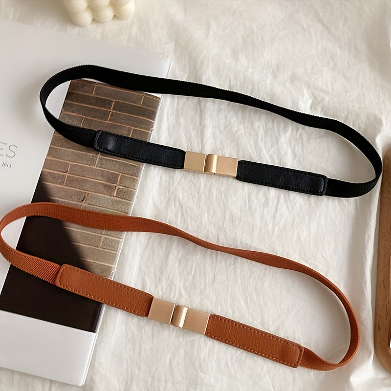 Thumbnail: Elastic Waist Cincher Belt - Stylish Black & Golden Design, Versatile Corset for