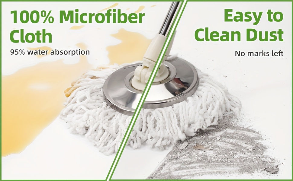 Thumbnail: Heavy Duty Spin Mop Bucket Set, Self Cleaning with 3 Microfiber Heads, 360° Rot