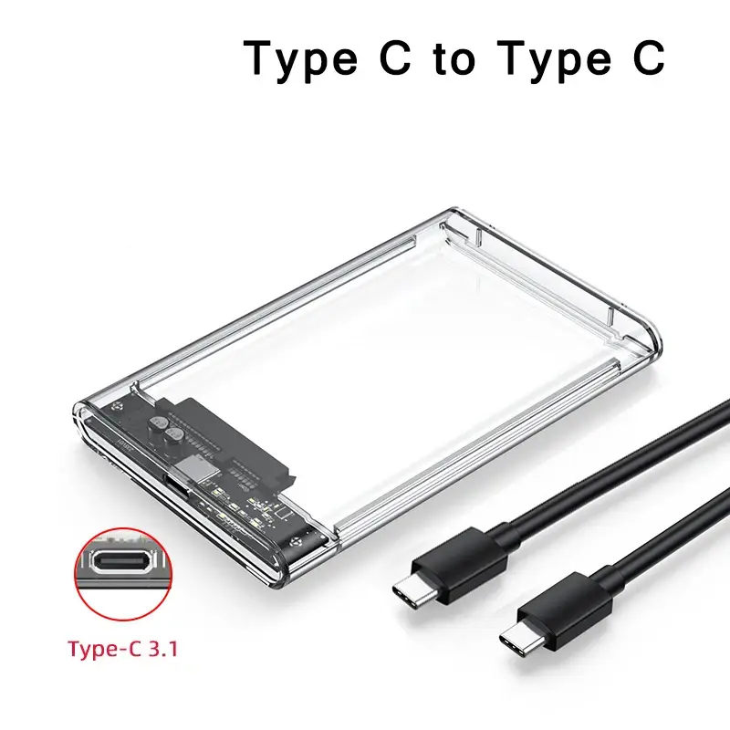 Thumbnail: USB 3.0/Type C to SATA III Hard Disk Case for 2.5 inch HDD SSD External Hard Dri