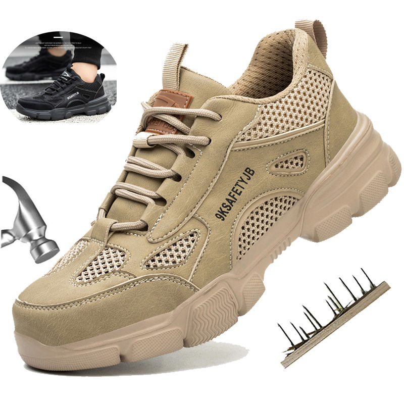 Breathable Safety Shoes Men Women Steel Toe Work Boots Indestructible Working Sn