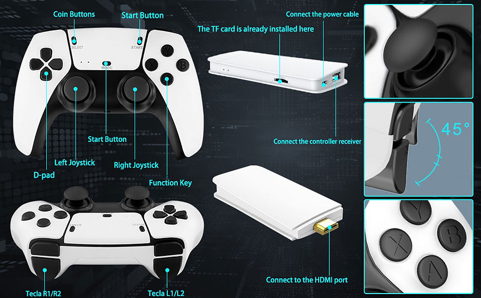 Thumbnail: New 4K TV Game Stick M15 Video Game Console 64G Built in 3/40000 Games Wireless 