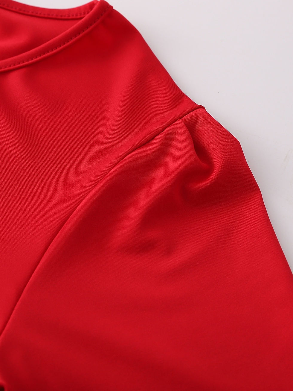 Thumbnail: Women'S Plus Size Floral Print Red Colorblock Midi Dress with Short Sleeves - El