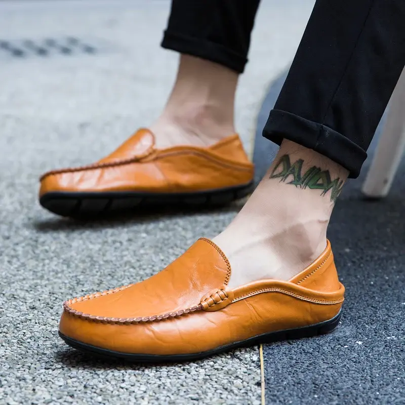 Thumbnail: Men Shoes Casual Genuine Leather Mens Loafers Moccasins Designer Slip on Boat Sh