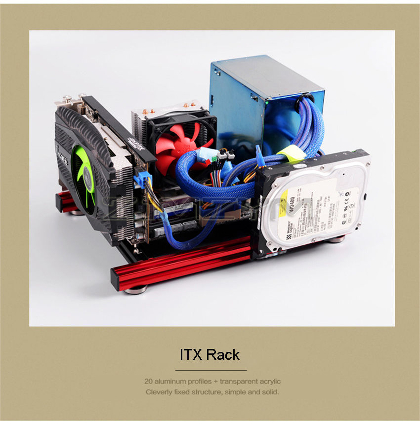 Thumbnail: DIY Open Frame Aluminum Alloy Computer PC Case Overclocking Test Platform for Sm