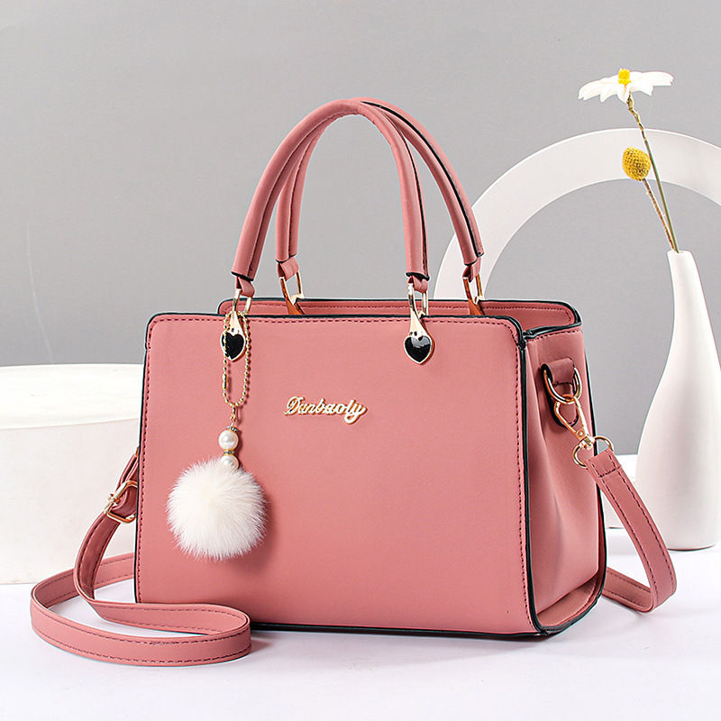 Thumbnail: Elegant Lightweight Faux Leather Handbag - Women's Solid Color Shoulder Bag with