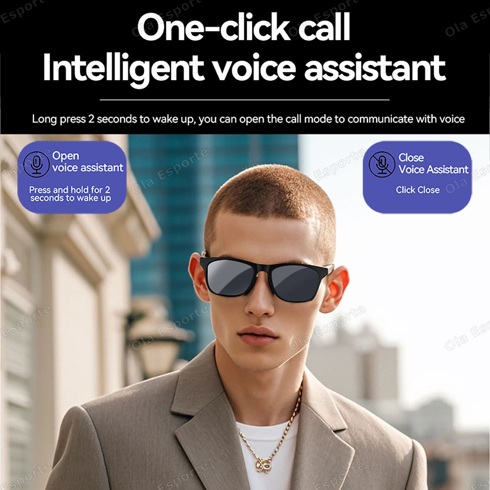Thumbnail: Ola Esporte New Smart Glasses Bluetooth Call Sunglasses Multi-functional Anti-Bl