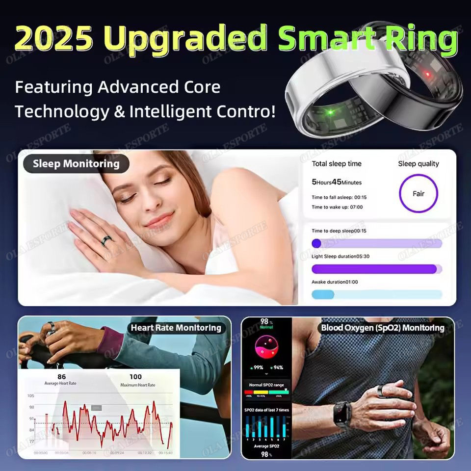 Thumbnail: 2025 New SR08 Smart Ring Men Women LED Display Screen Heart Rate Blood Oxygen Mo