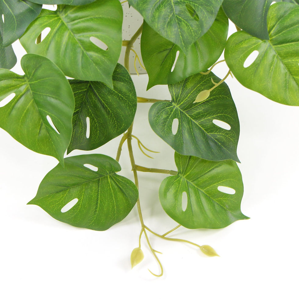 Thumbnail: Decorative Ceramic Bowl Potted Artificial Monstera Plant 30cm