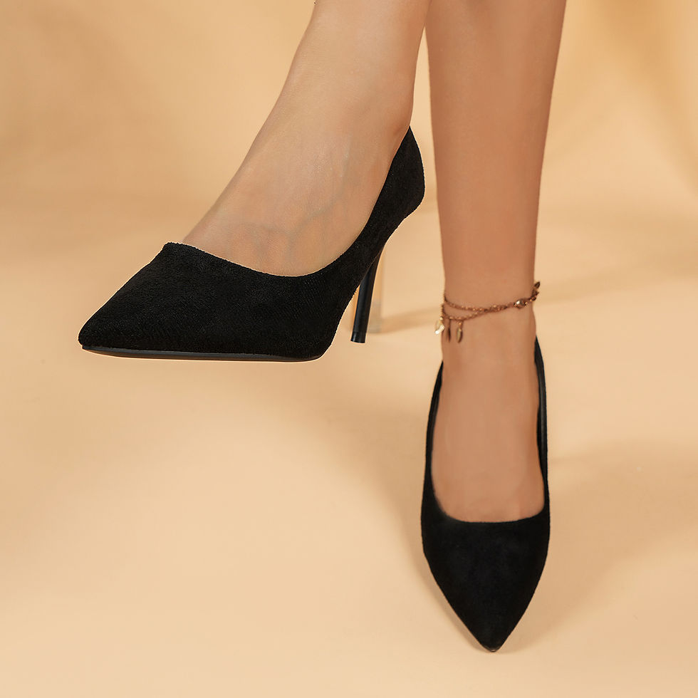 Thumbnail: Women's Pointed Toe High Heels, Sexy Black Slip On Stiletto Court Pumps, Versati