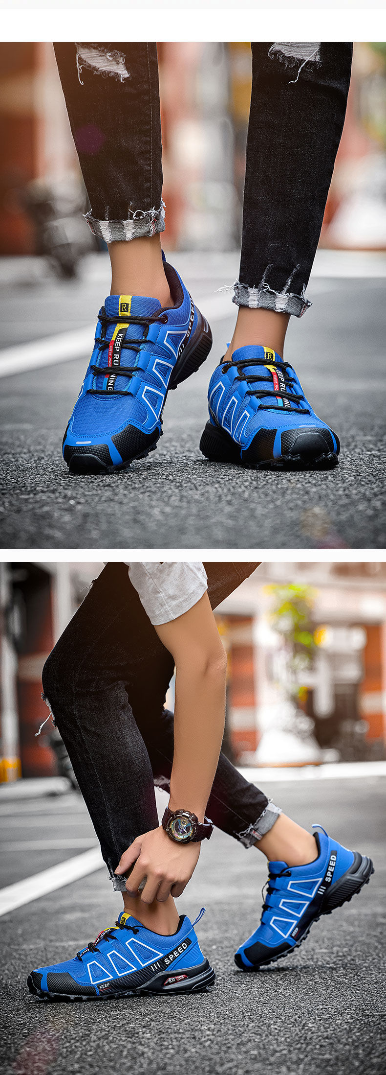 Thumbnail: Men‘s Waterproof Hiking Shoes Outdoor Trainers Lace-up Climbing Shoes Women Tr