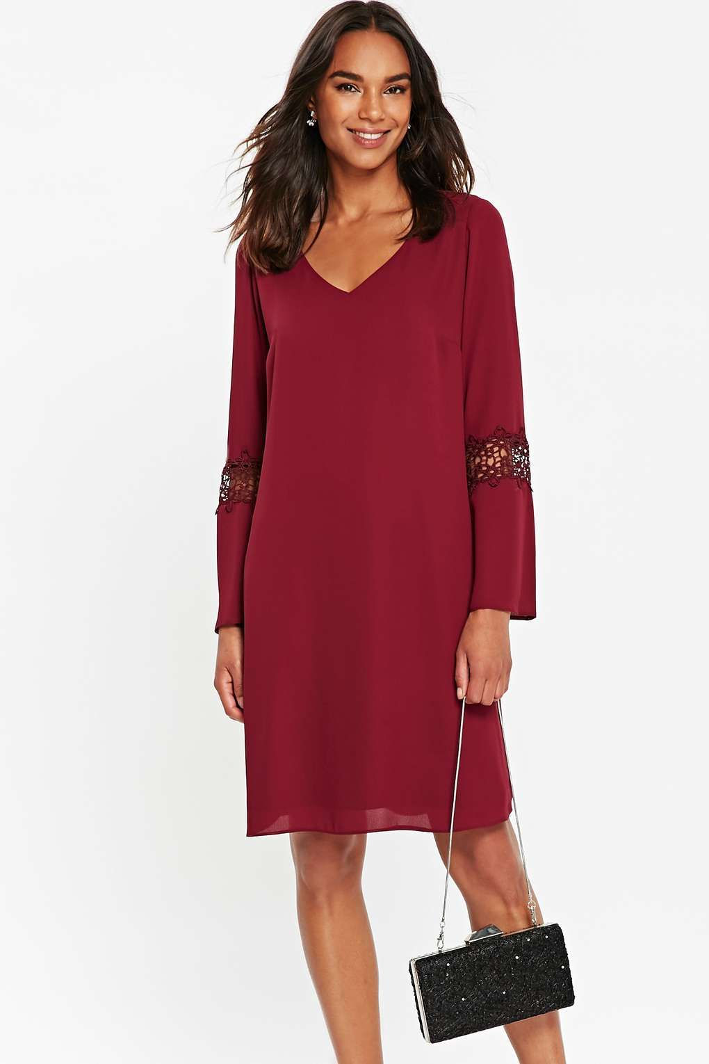 Black Sequin 'Ava' Lace Clutch Bag, Black