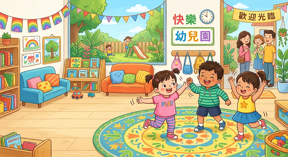 新北市私立全球幼兒園校園外觀與家長接待區