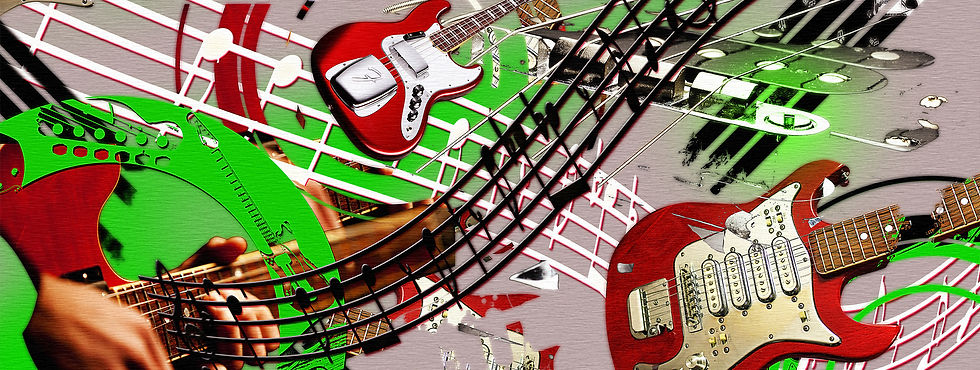 Part five of the five-piece jazz series, this work vibrates with tension and release. Red chords blaze against a green backdrop, sharp yet resonant, raw yet harmonious. Fragments ripple outward like echoes, layered riffs repeating and reforming. A fractured texture runs through the surface, filled with hidden jazz relics, as if the music itself were embedded in the work. Printed on Dibond, the colors ignite into bold force. A tribute to jazz — strings breaking free, harmony ablaze.