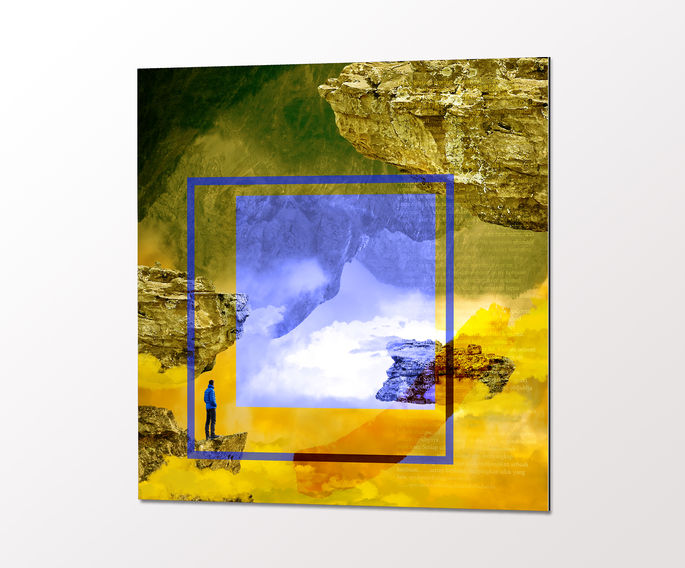 Close-up context view of the artwork on the wall, showing its scale and immediate surroundings.