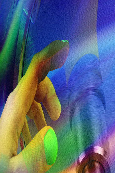 Angled side view of the artwork, showing its depth and edge profile.